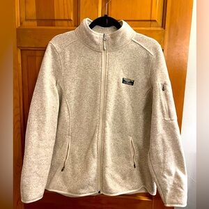 LL Bean Ivory Zip-up XL